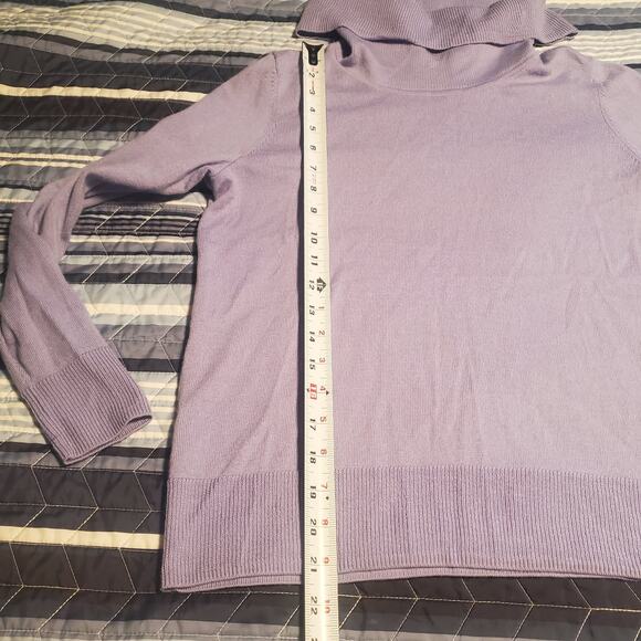 Talbots Size MP Medium Petite Light Purple 100% Merino Wool Turtleneck Sweater - Picture 9 of 9